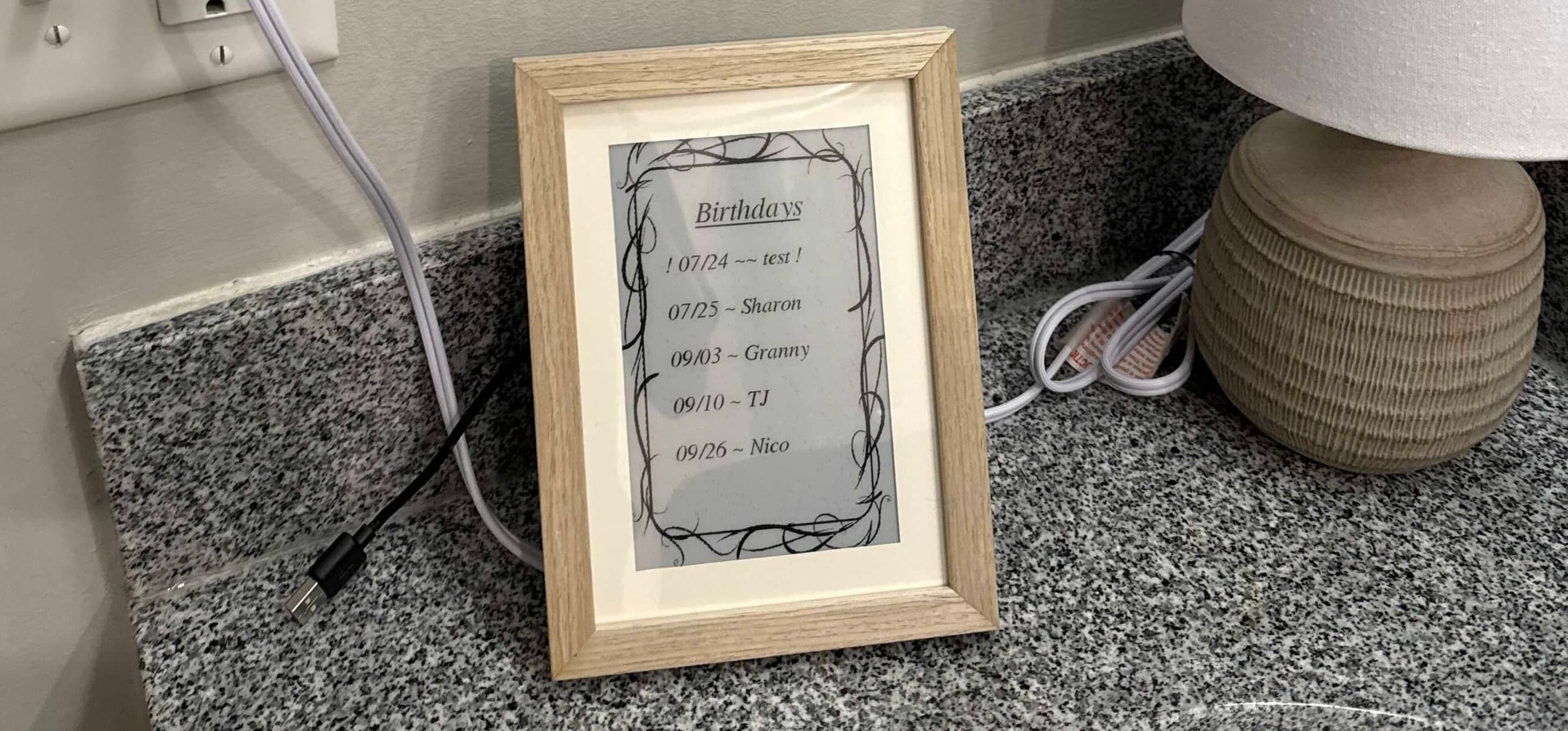 Raspberry Pi E-Ink Birthday Display